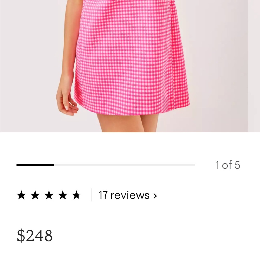 Lilly Pulitzer Pink Checkered Mini Dress - Picture 5 of 5